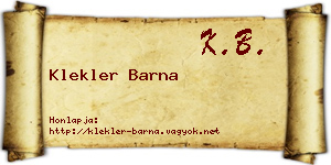 Klekler Barna névjegykártya